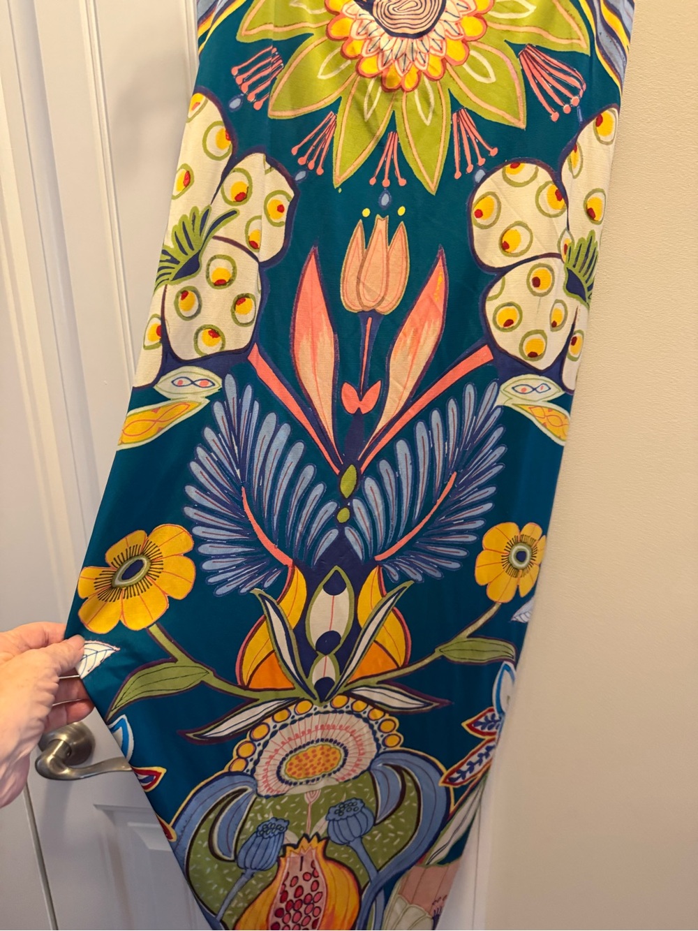Marie Oliver Vibrant Floral skirt— Teal, Lime & Coral